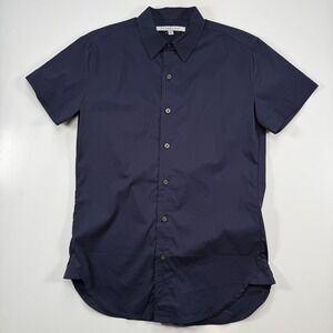 PARKE & RONEN Bal Harbour Short Sleeve Button Up Shirt Mens Small Blue Casual